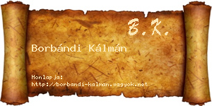 Borbándi Kálmán névjegykártya