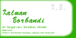 kalman borbandi business card