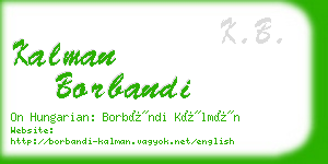 kalman borbandi business card